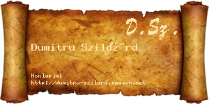 Dumitru Szilárd névjegykártya